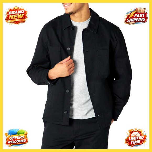 Men's Relaxed Fit Stretch Cotton Utility Jacket Multi Pocket Classic Casual